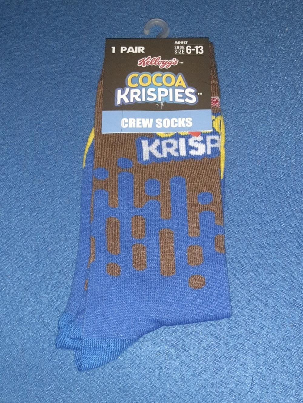 Kellogg's Cocoa Krispies Blue & Brown Crew Socks - Men's